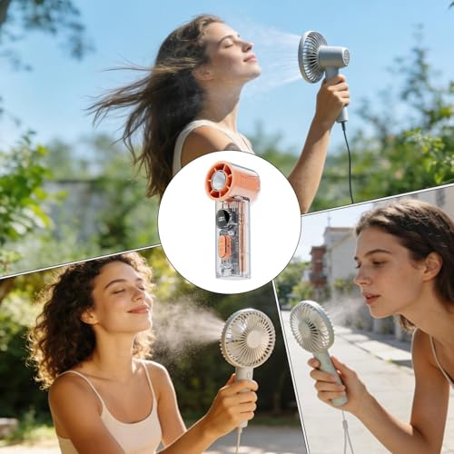 Ventilador de verano recargable por USB con flujo ajustable para aire libre 6