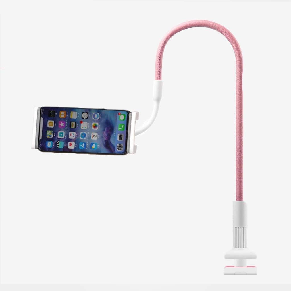 XYSQ Phone Holder Bed Gooseneck Mount - Flexible Arm 360 Mount Clip Bracket Clamp Stand for Cell Phone，Phones Mobile Stand Monitor for Desk, Bed, Office, Kitchen (Color : Pink)