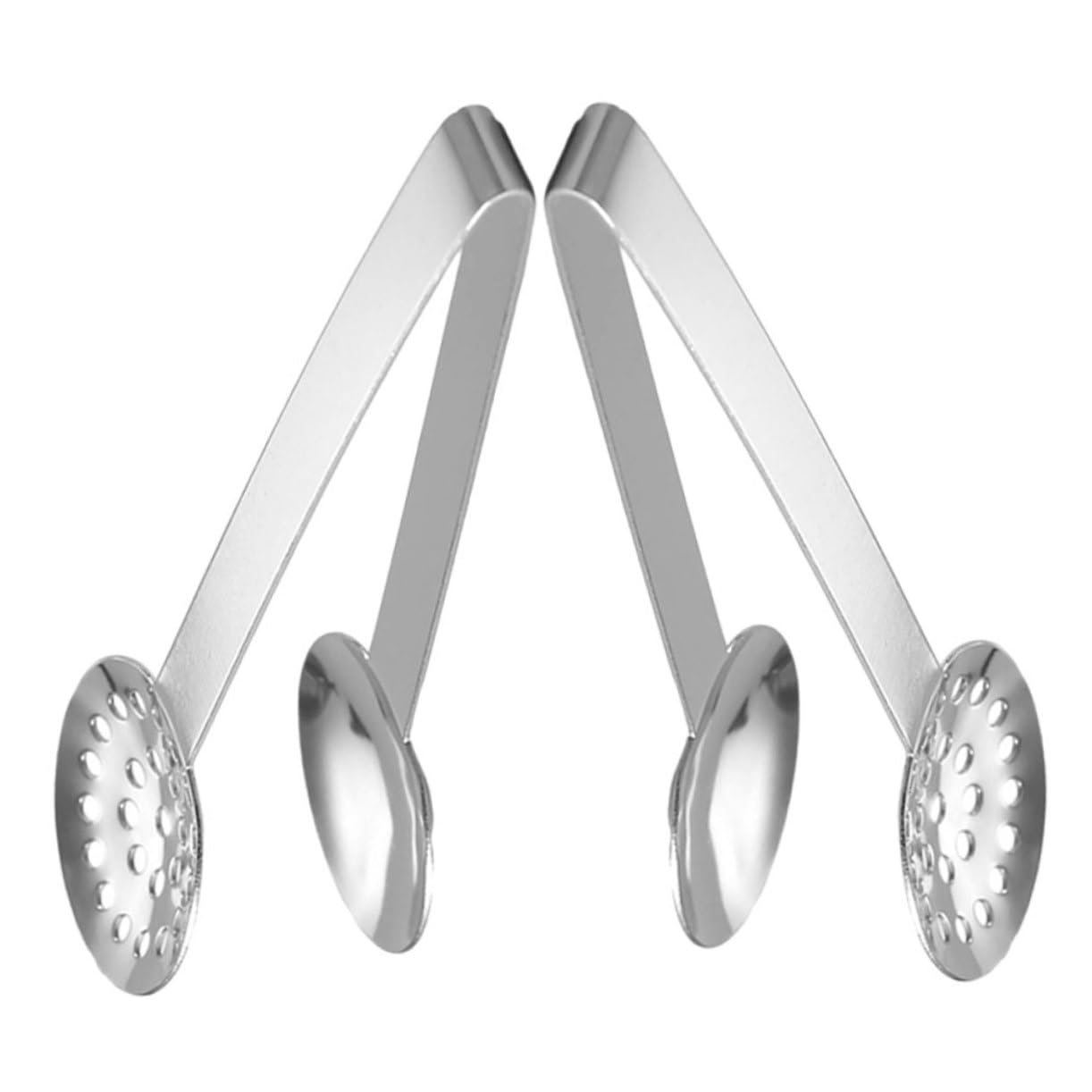 SOLUSTRE 2Pcs Stainless Steel Snack Tongs Multi Functional Sugar Tongs for Tea Lemon Slices Ice Cubes Kitchen Accessories and Dishwasher for Serving Appetizers