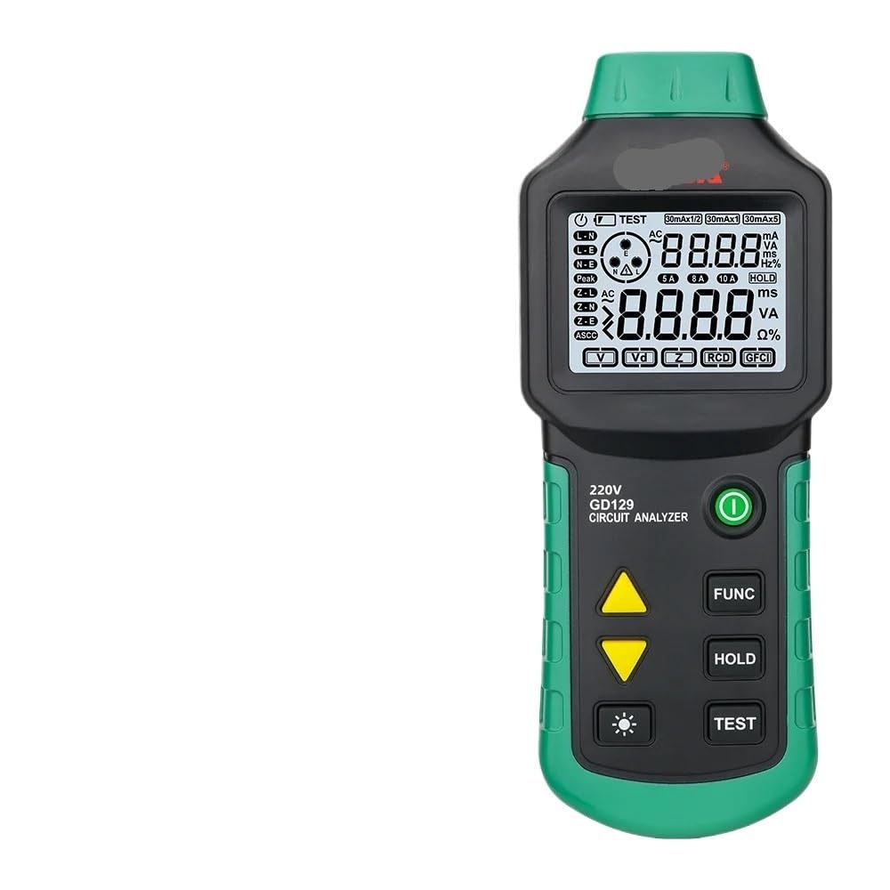 Digital Circuit Analyzer RCD GFCI Tester Electrical Socket Line Fault Test Device with LCD Short Finder