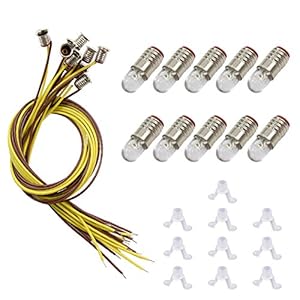 10 stuks verlichting sokkel compleet kleine lamphouder led lamp lampen warm wit E5 E5.5 H0 12-14v