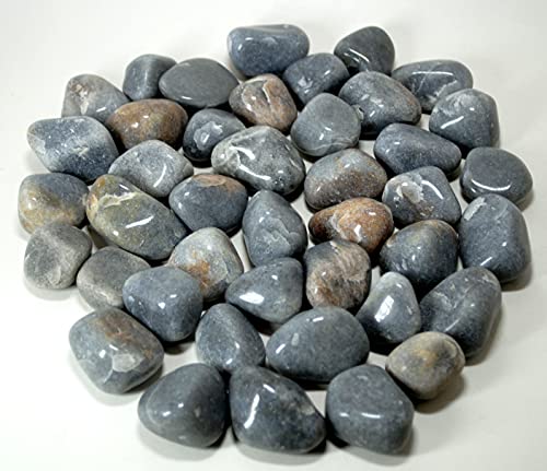 Image of Grey Pebbles for Decoration and Pebbles for Plants Pots, Table Decor, Home Decor, Vase Fillers - Decorative Pebbles Stones (1.9 Kgs, Grey Pebbles)