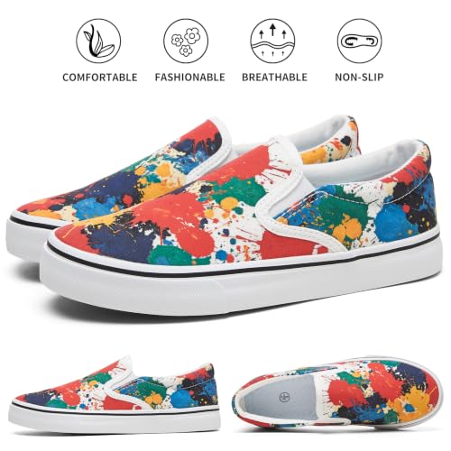 Image of Women's Canvas Slip On Sneakers Non Slip Loafers | low top non slip on walking breathable casual comfortable fashion tennis