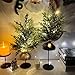 MINDELF Set of 2 Mini Christmas Tree, 12 in Pre-lit Tabletop Xmas Decorations with 8 Warm LED Lights, Battery Operated with Timer, Burlap Base Artificial Pine Tree for Indoor Desk Office Dorm