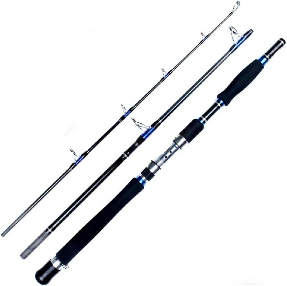 Portable Saltwater Offshore Heavy 3-Piece Spinning Rod 30-50lb Fishing Rod Portable Boat Jigging Trolling Fishing Rod Graphite Spin Rod 6Ft & 7Ft