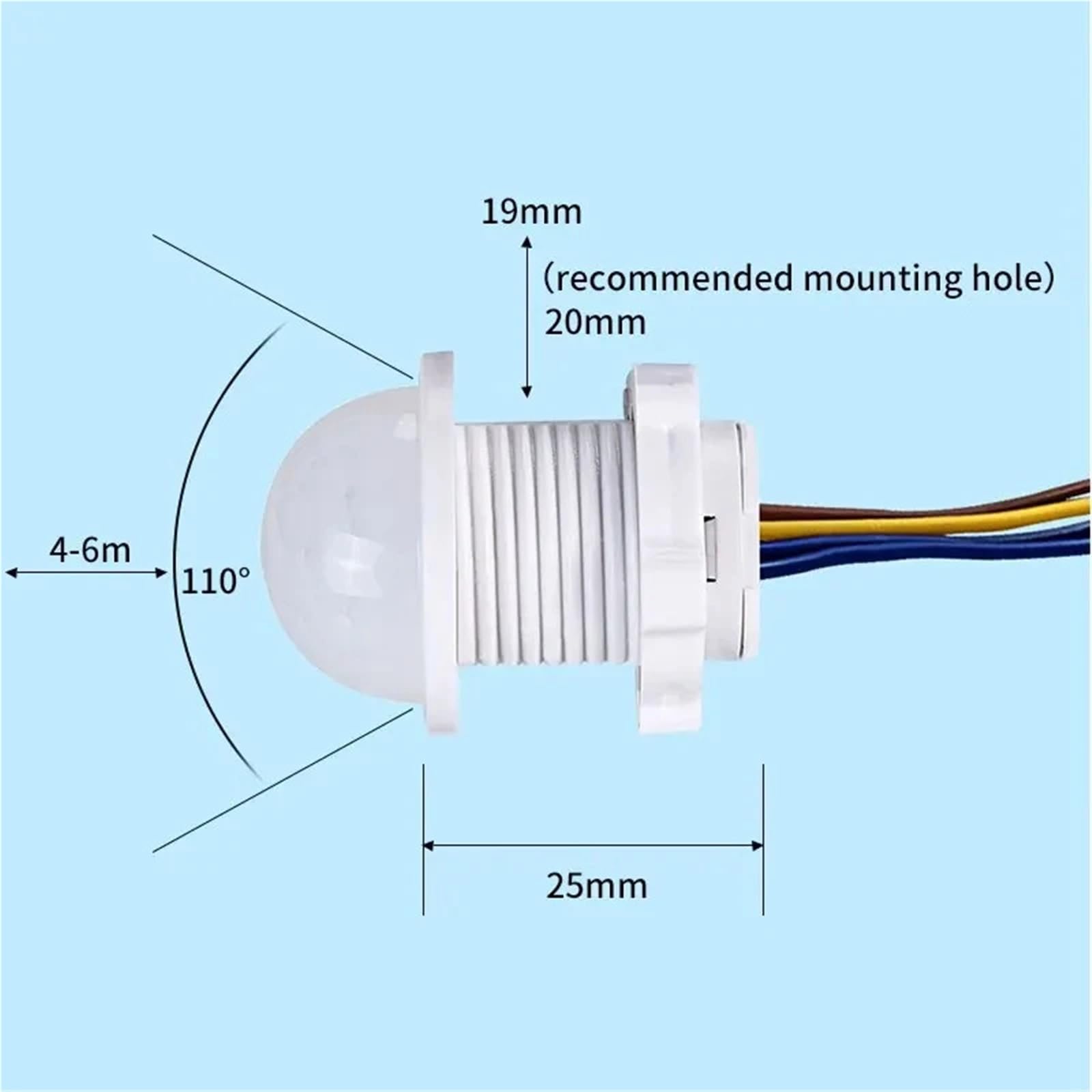 1 Unidad de luz LED Sensible de 110/220 V for Interiores y Exteriores, luz infrarroja con Sensor de Movimiento, Interruptor de luz automático(2PC)