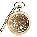 OIFMKC Pocket Watch Vintage Mechanical Luxury Skeleton Hand-Winding Steampunk Pocket Watch Fashion Retro Women Chain Golden Style Trendy
