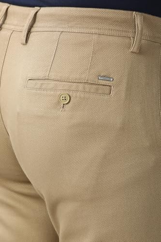 Image of Peter England Men's Slim Fit Stretchable Casual Trousers | Office & Everyday Wear | Comfortable & Smart Look