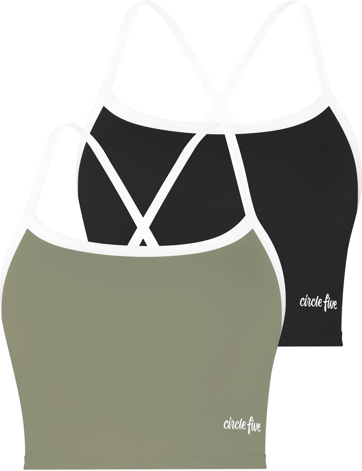 normani Damen Sport-Tank Top 2er-Set – Mit herausnehmbaren Cups & gekreuzten Spaghettiträgern – Bequem, atmungsaktiv & für Yoga, Fitness & Training