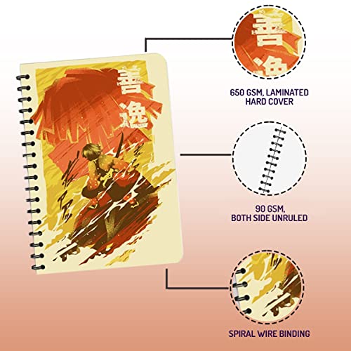 Image of ComicSense.xyz Demon Slayer Anime Sketchbook Thunder Breathing A5 Spiral Drawing Sketch book Unruled for Kids Students Gift