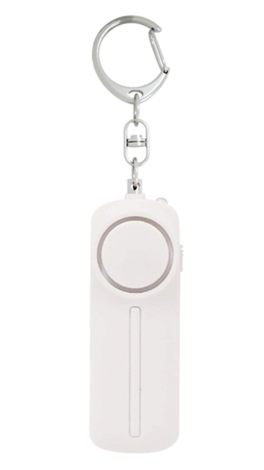 Self Defense Personal Alarm Siren- 130 dB Loud Emergency Alarm Keychain with LED Light- Security Personal Protection Devices for Women Girls Kids and Elderly (White)