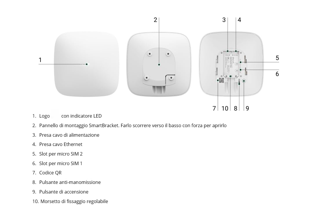 RVT SECURITY Hub 2 Plus (4G) Pannello di controllo del sistema di sicurezza bianco 4IAX