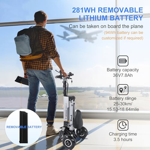TopMate ES33 Powered Mobility Scooter 3 Wheels Foldable