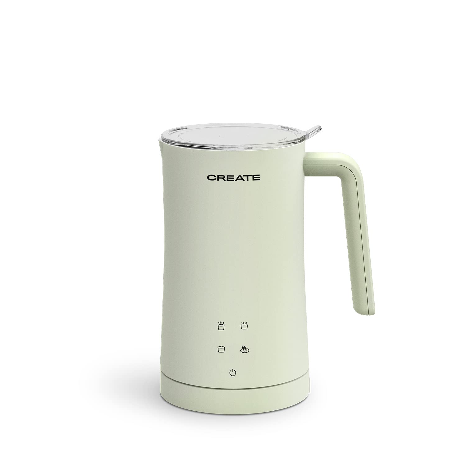CREATE melkopschuimer, elektrische opschuimer en verdamper voor melk, groen, automatische opschuimer voor warme of koude melk met touchscreen en 4 modi, 350 ml