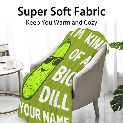 Custom Pickle Throw Blanket for Baby - 30x40 Inches Lap Size - Soft Fluffy Cozy Blankets Gift - Green Funny Blanket Throws for Couch, Work