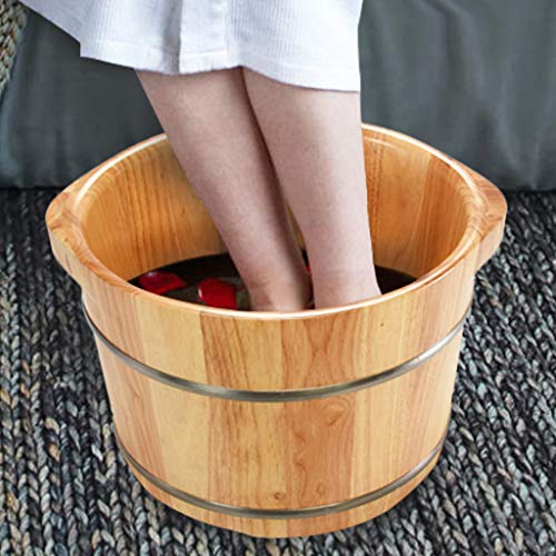 Tina de pies de madera para spa y masaje miniatura 3