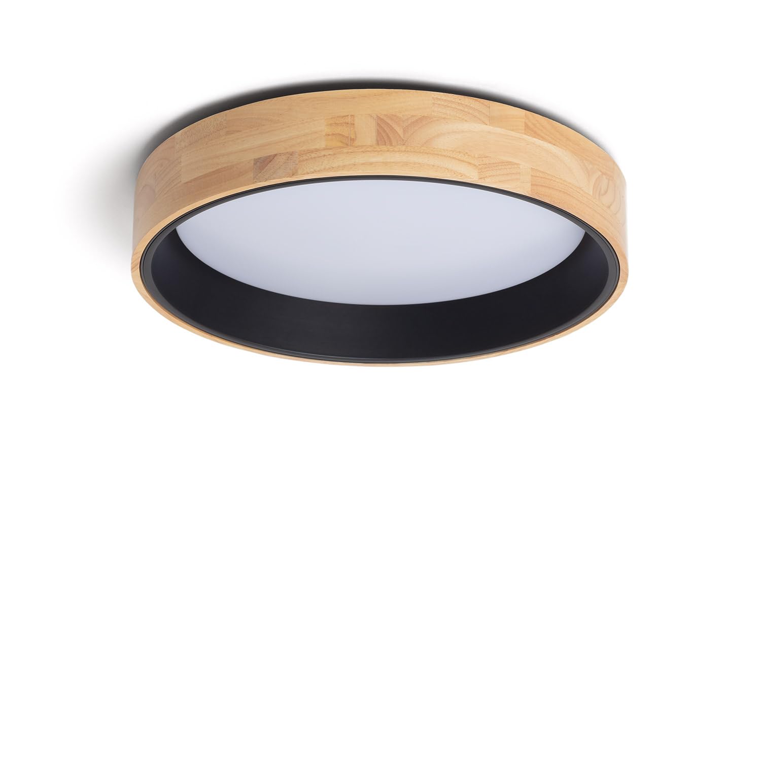 LEDKIA Okrągły Plafon LED 20W Z Drewna i Aluminium Ø470 mm z Regulowaną Tem