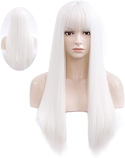 White wig with bangs Clearance