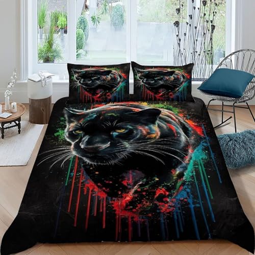 Housse de couette léopard Super King 260x220cm en microfibre avec 2 taies - 3