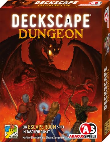 ABACUSSPIELE 38251 - Deckscape – Dungeon, Escape Room Spiel, Kartenspiel, Rot