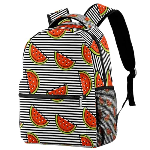 Sac à dos d'école rayures citron multicolore avec grand compartiment