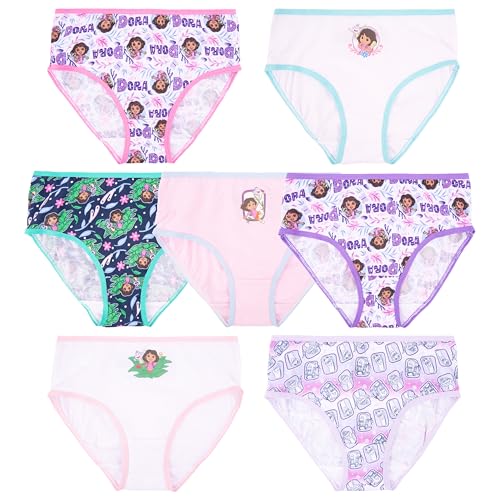 Dora The Explorer Girls' Amazon Exclusive 100% Combed Cotton Underwear Panties in Sizes 2/3T, 4T and 6, Dora-7pk