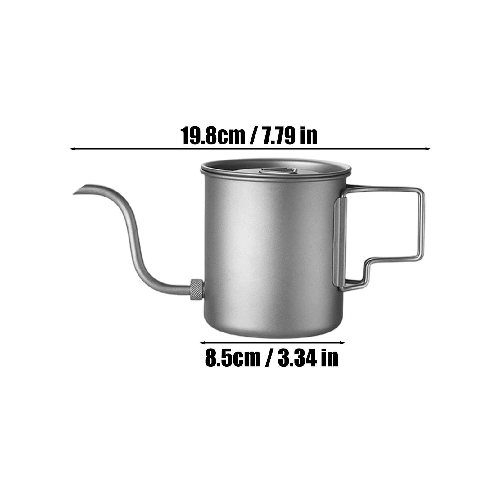 Gourde en titane - Bouilloire de camping de 420 ml | Poignée pliable