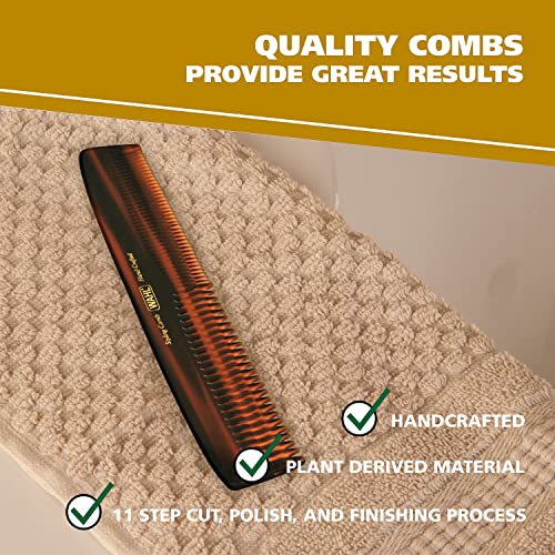 Wahl Beard, Mustache, & Hair Styling Comb For Men's Grooming - Handcrafted & Hand Cut With Cellulose Acetate - Smooth, Rounded Tapered Teeth - Model 3328 #TOP1