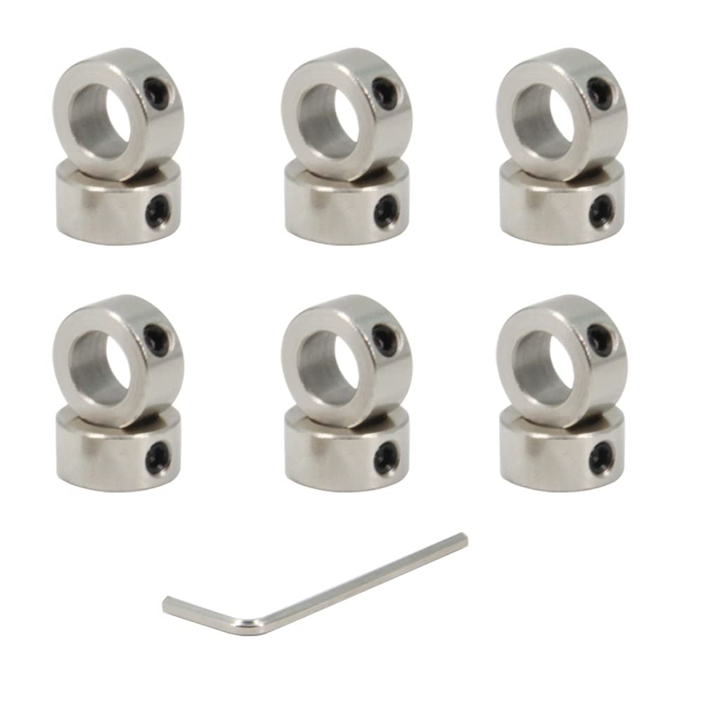 Yeebyee 8mm Welle Kragen T8 Lead Screw Lock Ring Kohlenstoffstahl mit Nickle Plated Material Isolierung mit M4 Schrauben für 3D-Drucker-Teile,12Stück/Packung