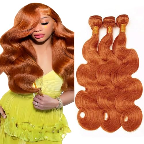 Ginger Human Hair Bundles 350 Body Wave Bundles 10...