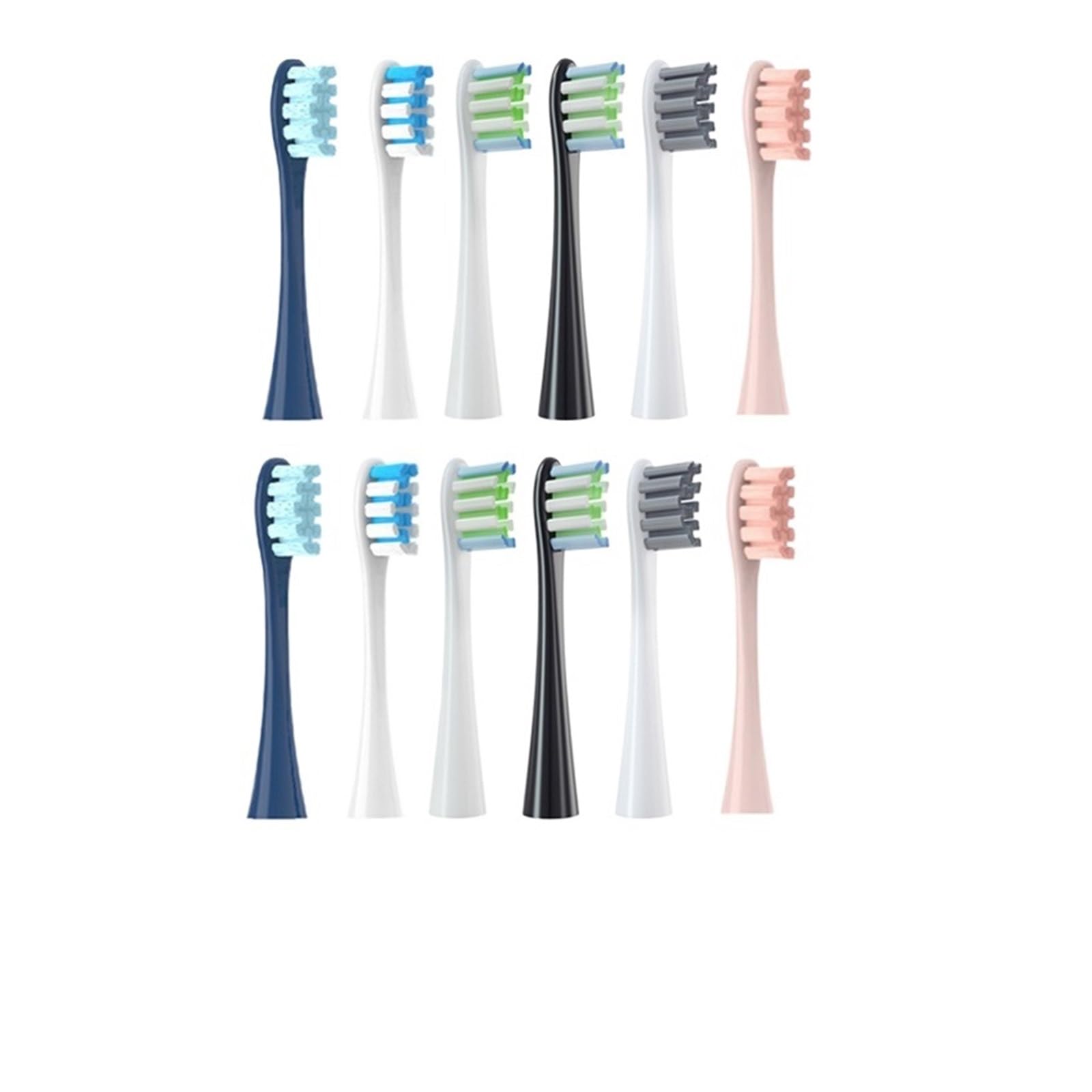 Testine 12pcs, compatibile con Oclean, X X PRO Z1 | F1, One, Air 2, SE testine morbide per adulti(6White6Gray)