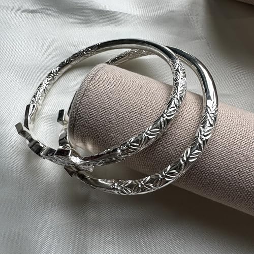 Solid .925 West Indian Bangle with Large Ankh Cross Ends - PAIR3