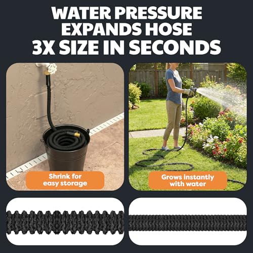 XHOSE PRO Expandable Garden Hose 100ft Water Hose with Brass Fittings, Flexible, Expanding and Retractable, Lightweight 100 Ft Hose, Tuyau Arrosage - 2026 Model image 3