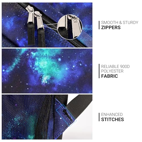 Image of ZORFIN 26L Backpack for College, and Travel: Water Resistant Bookbag - Cyberspace Galaxy