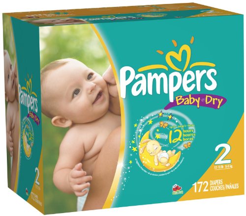 Image of Pampers Baby Dry Diapers, Giant Pack, Size 2, 172 Count