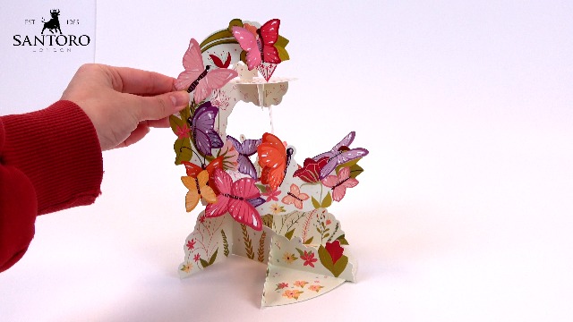 SANTORO Pendulum, 3D Pop Up Greeting Card - Butterflies