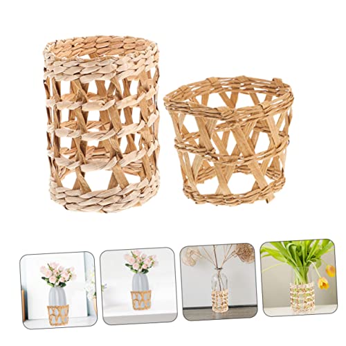 Manchon de tasse en paille tissée de qualité supérieure pour gobelet chic