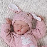 EKOKIZ Lifelike Reborn Baby Dolls Girl - 20-Inch Realistic-Newborn Baby Dolls Full Body Vinyl Sleeping Baby Dolls That Look Real with Toy Accessories Gift Set for Kids Age 3+, Cute Girls