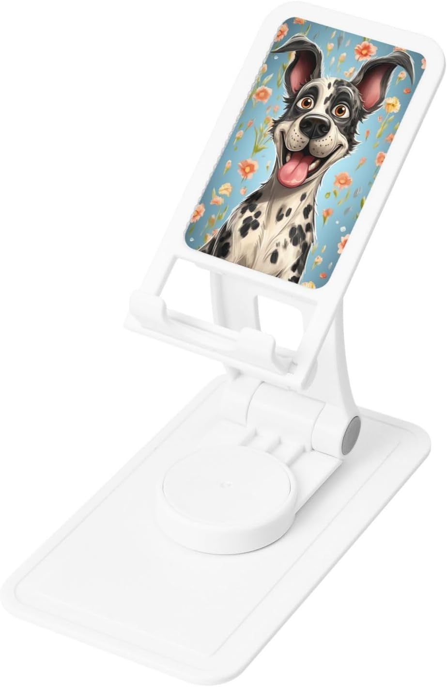 Fun Dogs Cell Phone Stand for Desk, Angle Height Adjustable Cell Phone Holder Fully Forldable Mobile Phone Holder Portable Smartphone Kickstand Desktop iPad Holder