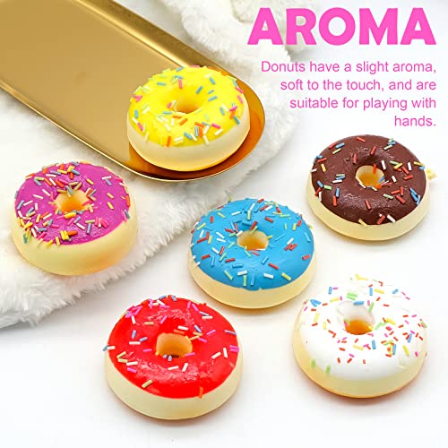 Bakiauli 6 Stück Donuts Realistische, Künstliche Kuchen Fake Donuts Modell, Fotografie Requisiten Dekoration für Schaufenster, Ladenzubehör