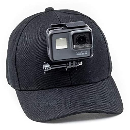 Digicharge Gorra De Béisbol con Soporte para Cámara De Acción Compatible con GoPro Lit Hero Hero13 13 MAX 2 Hero12 12, dji OSMO Action 5 Pro 4, Insta360 One, Akaso Apexcam Victure CAM Color Negro | Ya disponible en tu tienda friki favorita! En mundofriki.es!
