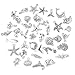 BronaGrand 40 Pieces Mixed Antique Silver DIY Ocean Fish & Sea Creatures Charms Pendants for Making Bracelet and Necklace