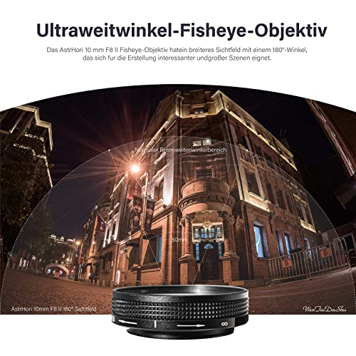 AstrHori 10 mm F8 II Ultraweitwinkel Fischaugenlinse Manuelles APS-C-Objektiv Kompatibel mit Sony E-Mount Mirrorless Camera A6000, A6300, A6400, A6500, A5100, A5000, A6600, NEX-3, NEX-3N,etc(Schwarz)