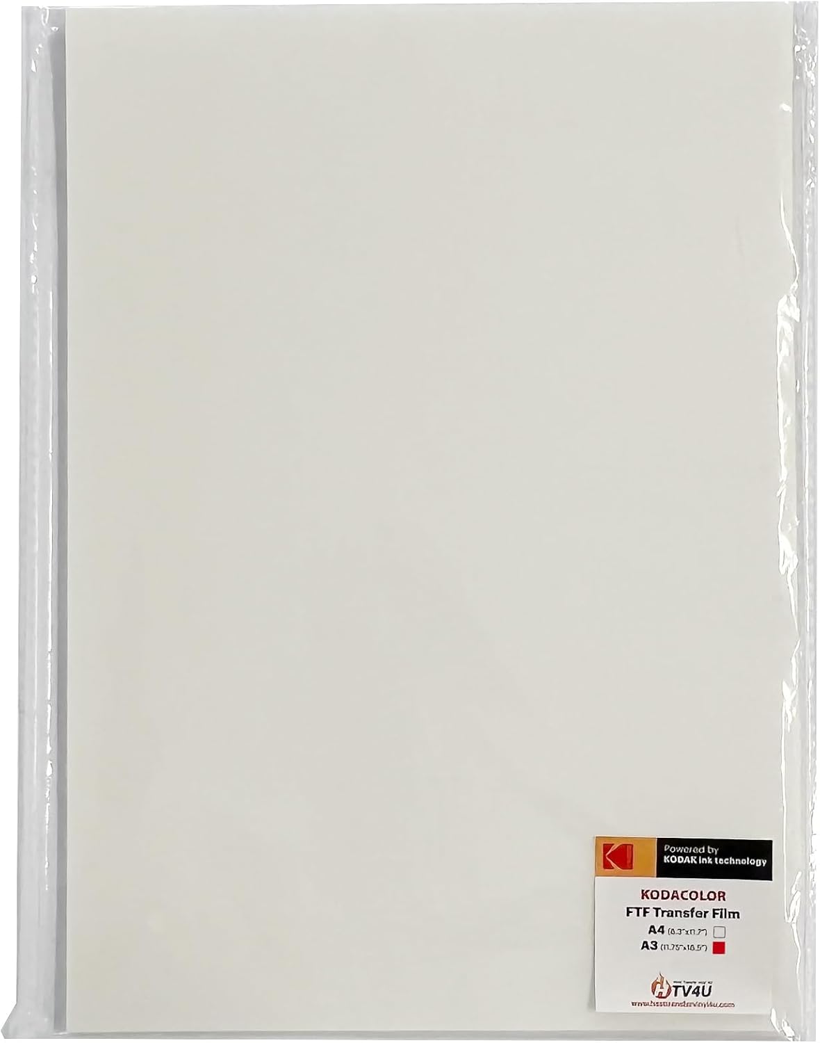 Kodak KODACOLOR FTF (Film to Fabric) DTF Cold Peel Transfer Films A3 11.75 x 16.5 (100 Sheets) - for Direct Print on Fabric, T-Shirts, DIY Projects