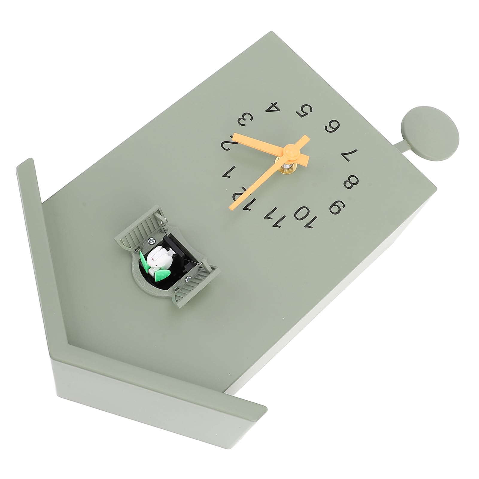 Pilipane Reloj de pared moderno de cuco nórdico con diseño de péndulo de voz de pájaro para dormitorio, sala de estar y decoración más única del hogar (verde)