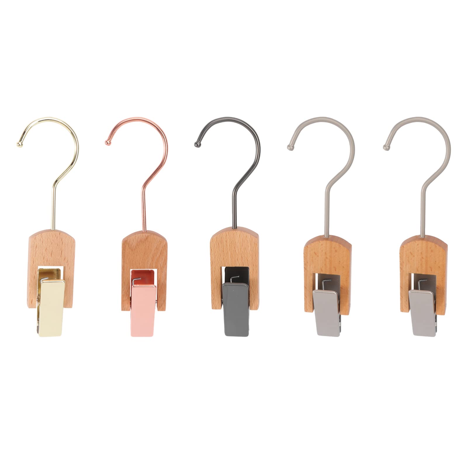 Angoily Mollette da Bucato Sicure i Tessuti in Legno e Acciaio Inossidabile Set 5 Pezzi per Asciugatura Colore Casuale Clip Multiuso per Calzini e Fazzoletti