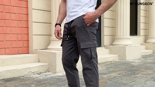 Amazon.com: HUNGSON Mens Cargo Pants Drawstring Casual Hiking