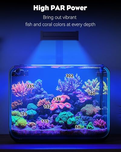 Pawfly 50 W Saltwater Aquarium Light for SPS & LPS Corals, Clip-On Dimmable LED Reef Light with Adjustable Brightness, Day/Night Modes, Timer, Blue RGB Violet UV Lighting for 1-40 Gallon Fish Tank - Image 5