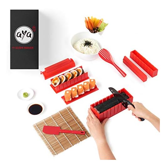 Utensilios Para Hacer Sushi – Original Aya – Tutoriales En Línea Exclusivos En Vídeo - Con Cuchillo De Sushi - Set de 12 Piezas Para Hacer Sushi De Forma Fácil Y Divertida –  Rollos De Maki Sushi