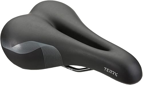 Terry Cite Y Gel Bike Saddle - Asiento de bicicleta para hombre - Flexible Cómodo - Cuero Negro